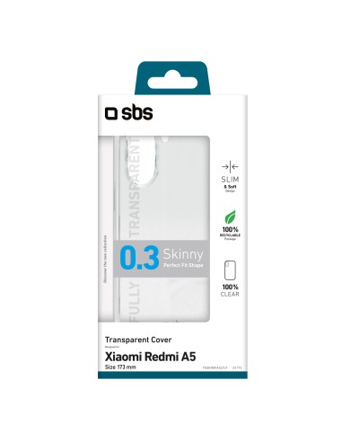 SBS TESKINXIA5LTLT XIAOMI REDMI A5 (173MM) COVER IN GOMMA TRASPARENTE