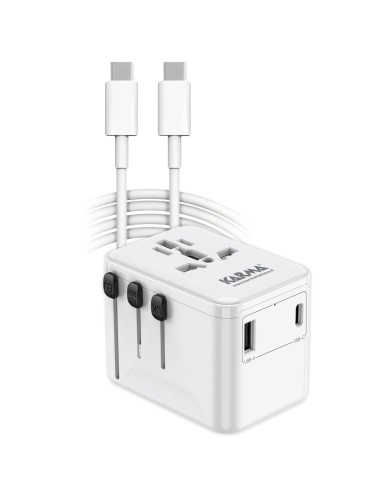 KARMA CC 9602USBC ALIMENTATORE DA VIAGGIO 4 PRESE USB/USB-C CON CAVO