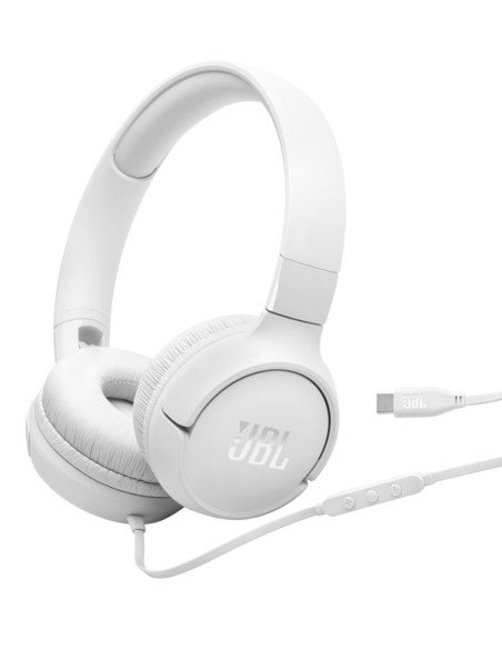 JBL T520C BIANCO CUFFIA PADIGLIONE USB-C CON MICROFONO