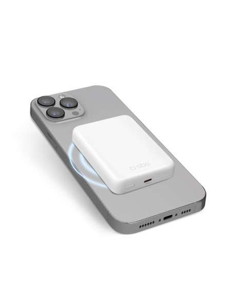 SBS TEBB5000HDMAG POWERBANK MAGSAFE 5000MAH 15W BIANCO