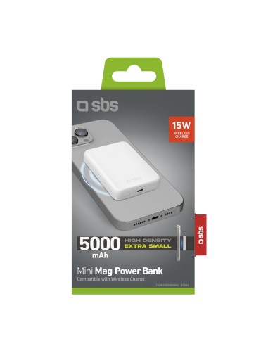 SBS TEBB5000HDMAG POWERBANK MAGSAFE 5000MAH 15W BIANCO