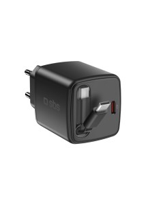 SBS TETRRET65WK ALIM.RETE PD 65W USB-C CAVO INTEGRATO RETRATTILE NERO 2