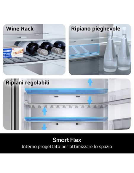 LG GBBS322CPY COMB. C 375LT NF INV. PRIME SILVER DISPLAY INTERNO H203