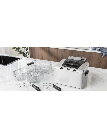 PRINCESS 185000 FRIGGITRICE 3270W  5LT 3 CESTELLI ACCIAIO INOX