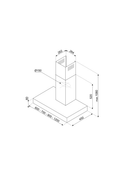 SMEG KBT600XE CAPPA A 60CM ACCIAIO INOX DECORATIVA MURALE UNIVERSALE