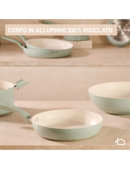 LAGOSTINA 010288031220 CASSERUOLA  FONDA 2 MANIGLIE 20CM ANT. SALVIA