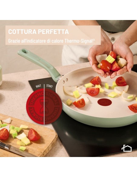 LAGOSTINA 010288031316 CASSERUOLA  FONDA MANICO LUNGO 16CM ANT. SALVIA