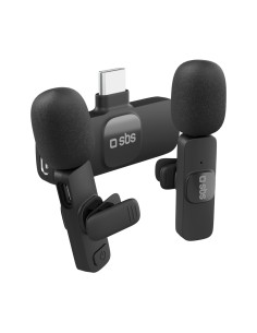 SBS TEKIT2MICTYCBTK KIT 2 MICROFONI WIRELESS RICEVITORE USB-C NERO