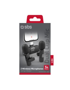SBS TEKIT2MICTYCBTK KIT 2 MICROFONI WIRELESS RICEVITORE USB-C NERO 2