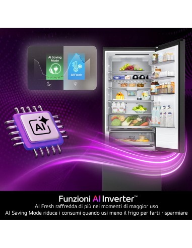 LG GBBW726CEV COMB. C 465LT NF ESSENCE BLACK STEEL INVERTER H203 L69,7