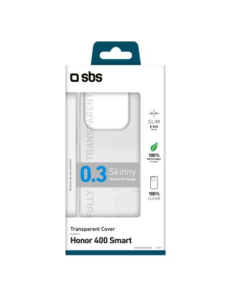 SBS TESKINHO400SMT HONOR 400 SMART COVER IN GOMMA TRASPARENTE