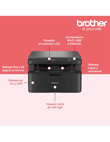 BROTHER DCP-L1642WXL STAMPANTE AIO BUNDLE LASER MONO(INCLUDE 5 TONER)