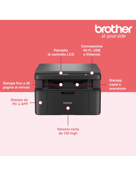 BROTHER DCP-L1642WXL STAMPANTE AIO BUNDLE LASER MONO(INCLUDE 5 TONER)
