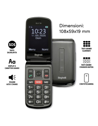 BEGHELLI PHONE SLV19N ECO SALVAVITA BLACK 9205N