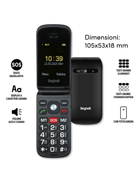 BEGHELLI PHONE SLV15N ECO SALVAVITA BLACK 9137N