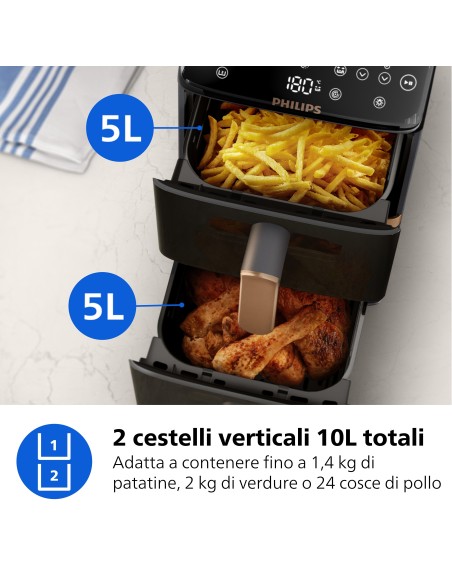 PHILIPS NA462/70 FRIGGITRICE AD    ARIA 10LT 6PR. DOPPIO CESTELLO