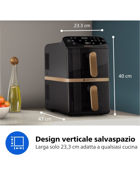 PHILIPS NA462/70 FRIGGITRICE AD    ARIA 10LT 6PR. DOPPIO CESTELLO