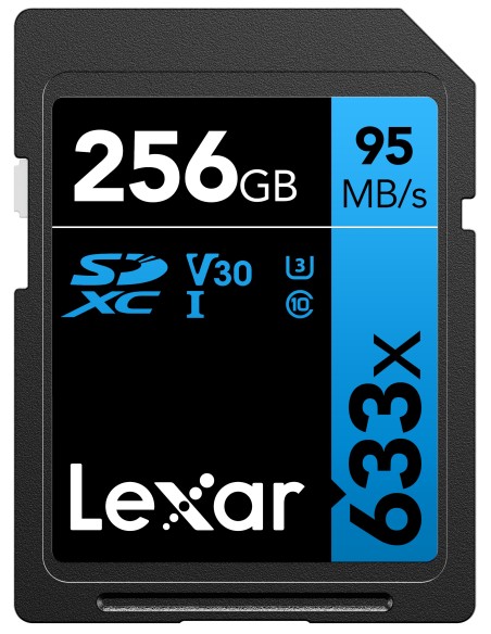 LEXAR SECURE DIGITAL 256GB 633X LETTURA 95MB/S - SCRITTURA 45MB/S V30