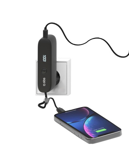 SBS TETRBB5000PD20 POWERBANK 5000MAH PD20 CAVO USB-C INTEGRATO NERO