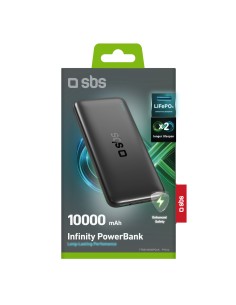 SBS TTBB10000PO4K POWERBANK 10W    10.000MAH CON BATTERIE LIFEPO4 NERO 2