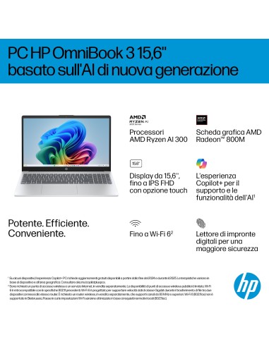 HP OMNIBOOK 3 15-FN0006NL NOTEBOOK RYZEN AI 5 330 16GB/1TB 15,6" FHD