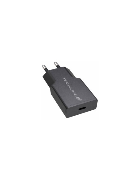 TECHLIFE TLMT0020 USB-C 25W GAN ALIMENTATORE RETE NERO ULTRASOTTILE