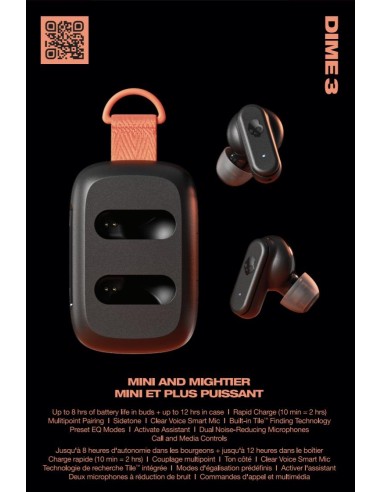 SKULLCANDY DIME 3 NERO AURICOLARI BT TWS