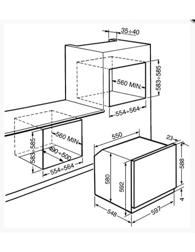 SMEG SF6381X FORNO A 60CM 6FUNZ.   NERO VENTILATO