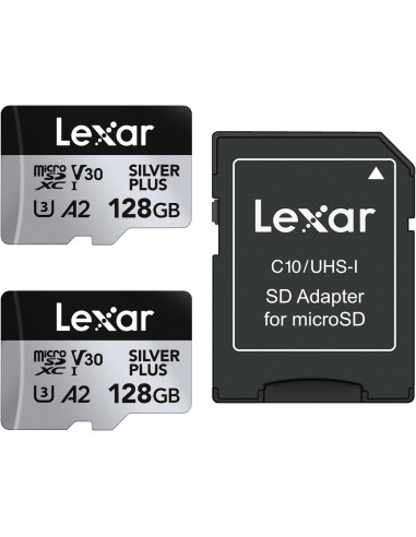 LEXAR MICROSD 2X128GB SILVER PLUS ACTION CAM L.205MB/S.100MB UHS-I V30