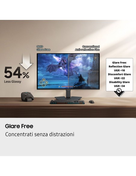 SAMSUNG ODISSEY G5 OLED MONITOR 27" QHD 180HZ 0.03MS HDR10+ QD-OLED