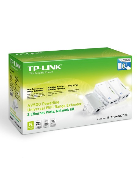 TPLINK TL-WPA4220TKIT AV600 2-PORT POWERLINE WIFI E LAN (KIT DA 3)