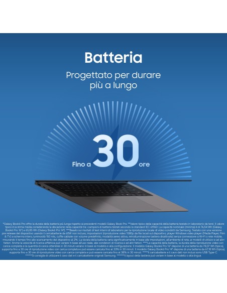 SAMSUNG GALAXY BOOK6 PRO NOTEBOOK  U7 365H 32GB 1TB 16" COPILOT+