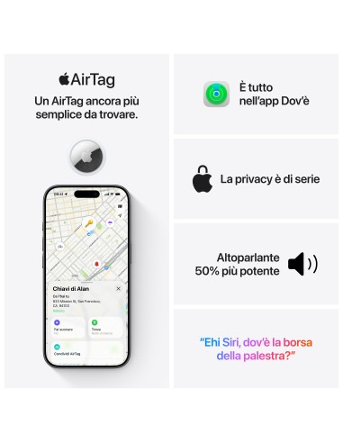 APPLE MFEA4ZY/A AIRTAG 4PACK LOCALIZZATORE BLUETOOTH