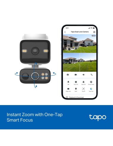 TPLINK TAPO TC93DKIT IP CAM WIFI 2K MOTORIZ. P.SOLARE BATT.IP65 D.OBB.