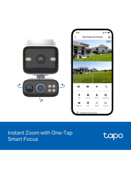 TPLINK TAPO TC93DKIT IP CAM WIFI 2K MOTORIZ. P.SOLARE BATT.IP65 D.OBB.
