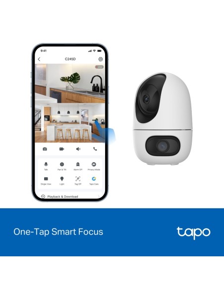 TPLINK TAPO C245D IP CAM WIFI 2K DA INTERNO MOTORIZZATA D.OBIETTIVO