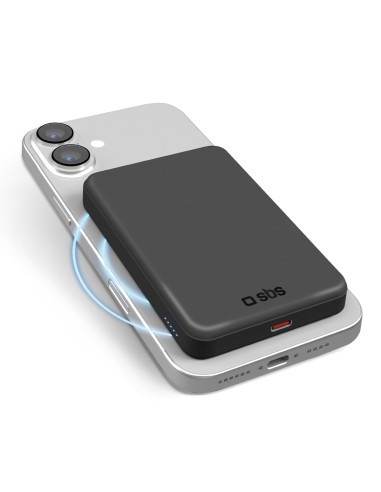 SBS TEBB5000QI2 POWERBANK WIRELESS CHARGER QI2 5000MAH 15W PD 20W NERO