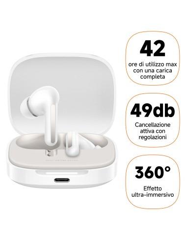 XIAOMI REDMI BUDS 6 BIANCO TWS AURICOLARI BLUETOOTH