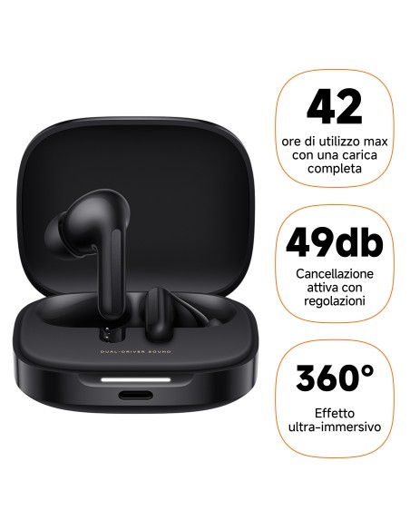 XIAOMI REDMI BUDS 6 NERO TWS AURICOLARI BLUETOOTH