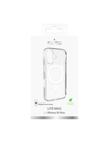 PURO PUIPC1667LITEMAGTR IPHONE 16 PLUS COVER RIGIDA MAGSAFE TRASPARENT