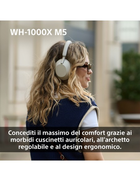 SONY WH-1000XM5B CUFFIA BT NERO CANC.RUMORE DR.30MM AUT.30 ORE