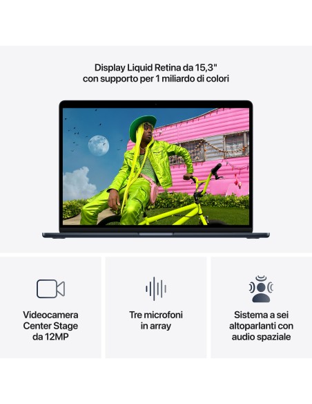 APPLE MDVH4T/A MACBOOK AIR 15" M5  10CPU 10GPU 16GB 512GB MIDNIGHT