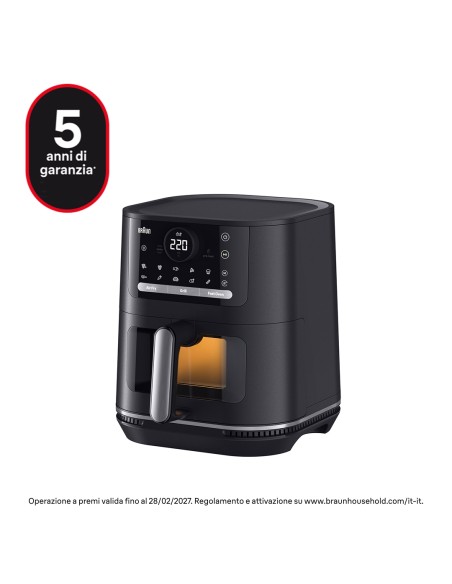 BRAUN HF5075 FRIGGITRICE AD ARIA   2000W 6LT 1,6KG DOPPIA RESISTENZA