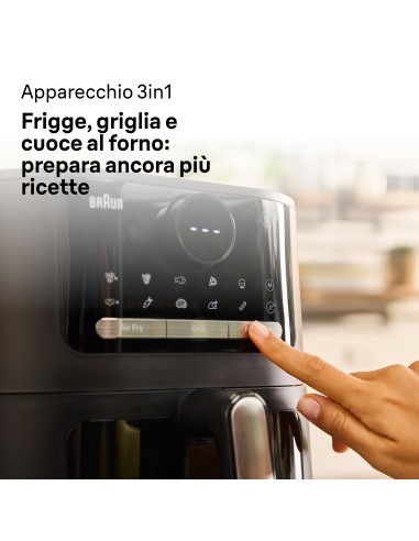 BRAUN HF5075 FRIGGITRICE AD ARIA   2000W 6LT 1,6KG DOPPIA RESISTENZA