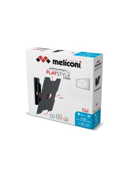 MELICONI FLATSTYLE FTR200 26"/45" 30KG TILT V50/75/100/200 STAFFA TV