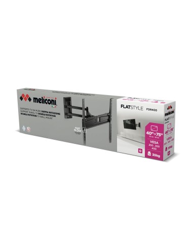 MELICONI FLATSTYLE FDR400 40"/75" 35KG DOPPIO BRACCIO V2-400 STAFFA TV