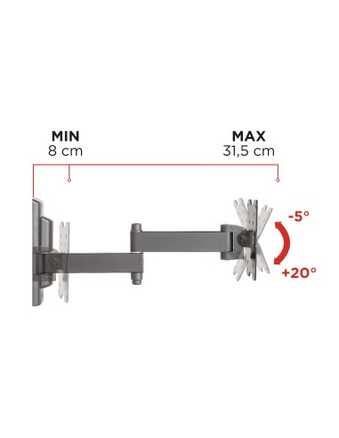 MELICONI FLATSTYLE FDR100 14"/32" 25KG DOPPIO BRACCIO V5/7/1 STAFFA TV
