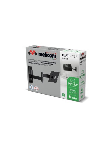 MELICONI FLATSTYLE FDR100 14"/32" 25KG DOPPIO BRACCIO V5/7/1 STAFFA TV
