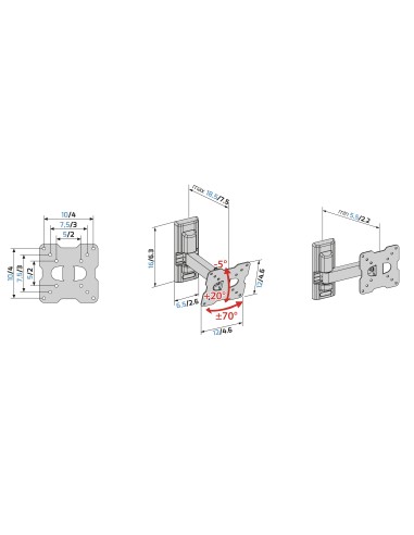 MELICONI FLATSTYLE FR100 14"/25" 30KG UN BRACCIO V50/75/100 STAFFA TV