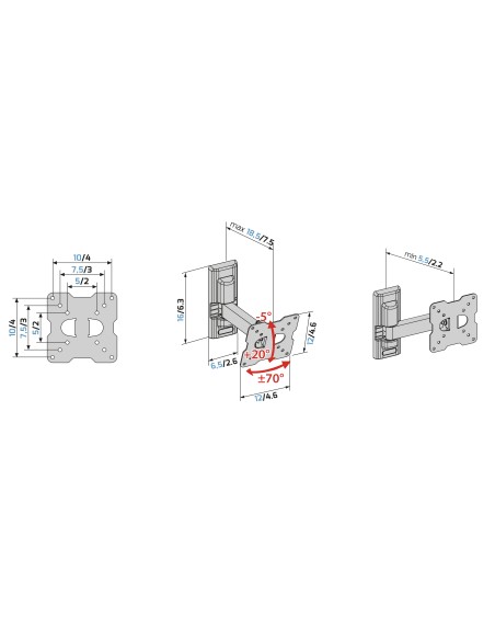 MELICONI FLATSTYLE FR100 14"/25" 30KG UN BRACCIO V50/75/100 STAFFA TV